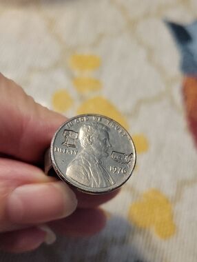 Vintage 1976 Lincoln Cent Ring - Silver Tone Coin Top Rare Find Size 5